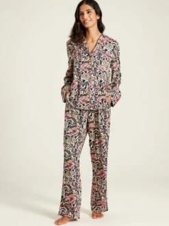 Navy Floral Pyjama Set -UK Clothing Sales 2024 107494s3