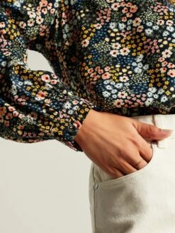 Joules Blue Kalina Concealed Placket Shirt -UK Clothing Sales 2024 121742s6