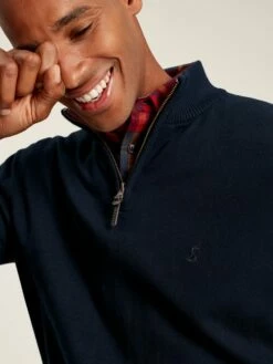 Navy Quarter Zip Knitted Jumper -UK Clothing Sales 2024 123631s4