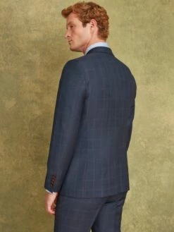 Navy/Rust Wool Slim Fit Suit: Jacket -UK Clothing Sales 2024 132 701s3