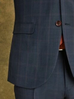 Navy/Rust Wool Slim Fit Suit: Jacket -UK Clothing Sales 2024 132 701s6