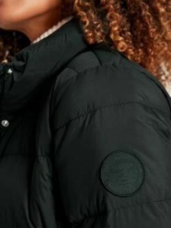 Black Showerproof Feather Down Long Coat -UK Clothing Sales 2024 154898s5