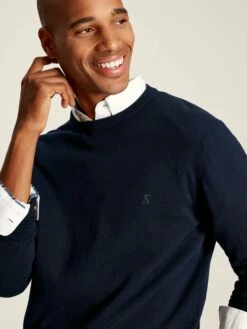 Navy Crew Neck Knitted Jumper -UK Clothing Sales 2024 159877s4