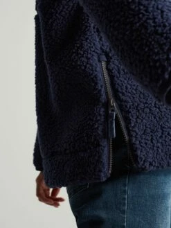 Navy Blue Zip Front Fleece With Hem Detail -UK Clothing Sales 2024 165290s5