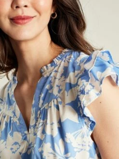 Blue Pop Over Frill Blouse 10 Blue Pop Over Frill Blouse -UK Clothing Sales 2024 223497s3