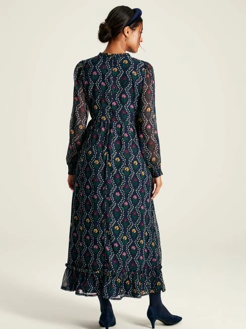 Navy Floral Georgette Dress 4 Navy Floral Georgette Dress - Image 2