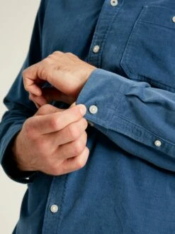 Miller Blue Classic Fit Cord Shirt -UK Clothing Sales 2024 317 303s6