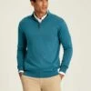 Blue Quarter Zip Knitted Jumper -UK Clothing Sales 2024 343503s
