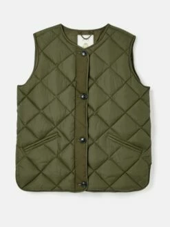 Radley Green Showerproof Diamond Quilted Gilet With Buttons -UK Clothing Sales 2024 370 615s7