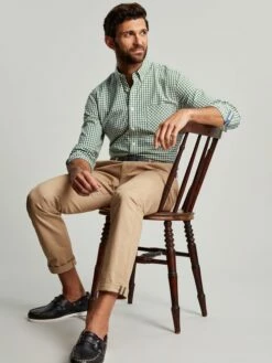 Joules Green Goodridge Long Sleeve Classic Fit Poplin Shirt -UK Clothing Sales 2024 378172s4