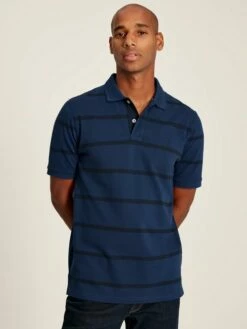 Blue Classic Fit Striped Polo