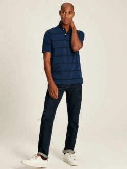 Blue Classic Fit Striped Polo -UK Clothing Sales 2024 407884s3