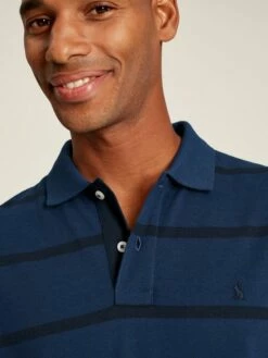 Blue Classic Fit Striped Polo -UK Clothing Sales 2024 407884s5