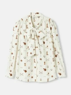 Equestrian White Tie Neck Blouse 13 Equestrian White Tie Neck Blouse -UK Clothing Sales 2024 412020s6