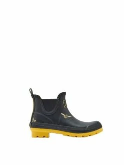 Joules Black Wellibob Short Height Printed Wellies