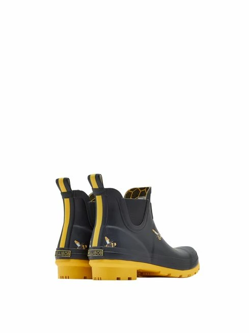 Joules Black Wellibob Short Height Printed Wellies 5 Joules Black Wellibob Short Height Printed Wellies - Image 3
