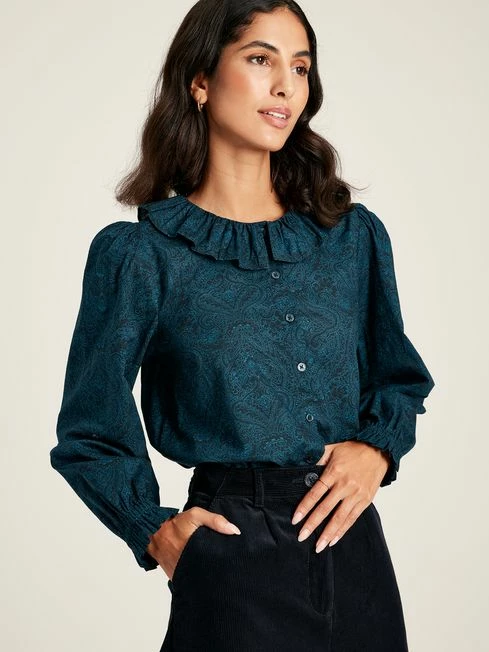 Navy Waterfall Blouse 3 Navy Waterfall Blouse