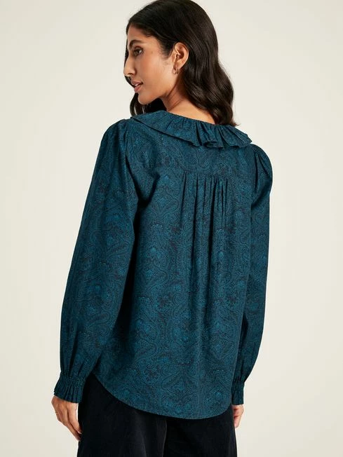 Navy Waterfall Blouse 4 Navy Waterfall Blouse - Image 2