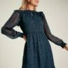 Navy Lumi Balloon Sleeve Dress -UK Clothing Sales 2024 490120s