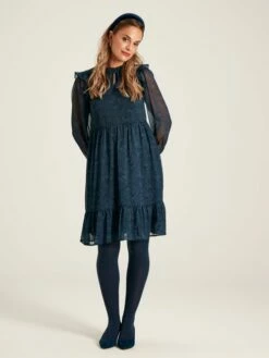 Navy Lumi Balloon Sleeve Dress -UK Clothing Sales 2024 490120s3