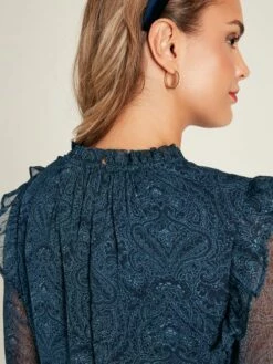 Navy Lumi Balloon Sleeve Dress -UK Clothing Sales 2024 490120s7