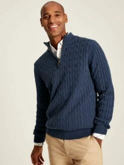 Blue Quarter Zip Jumper