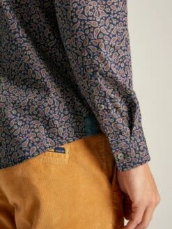Navy Paisley Classic Fit Printed Shirt -UK Clothing Sales 2024 530676s5