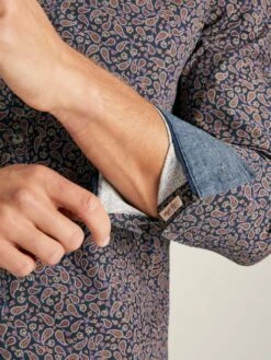 Navy Paisley Classic Fit Printed Shirt -UK Clothing Sales 2024 530676s6