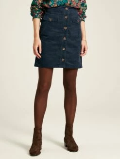 Avery Navy Blue Cord Skirt