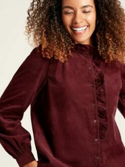 Burgundy Red Cord Blouse -UK Clothing Sales 2024 542966s4