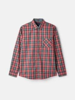 Red Long Sleeve Classic Fit Poplin Shirt -UK Clothing Sales 2024 584559s7