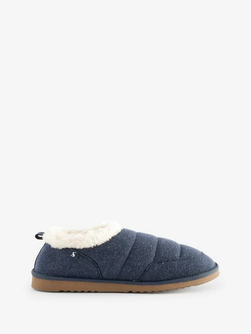 Navy Faux Fur Lined Slippers 4 Navy Faux Fur Lined Slippers - Image 3