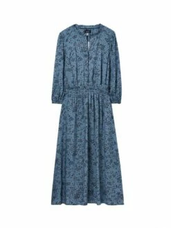 Joules Blue Josie Frill Elasticated Waist Dress -UK Clothing Sales 2024 622003s6