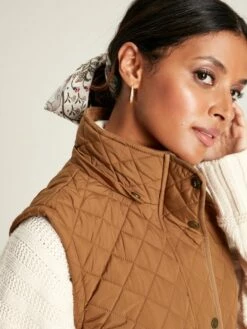 Rust Brown Showerproof Longline Diamond Quilted Gilet -UK Clothing Sales 2024 635253s5