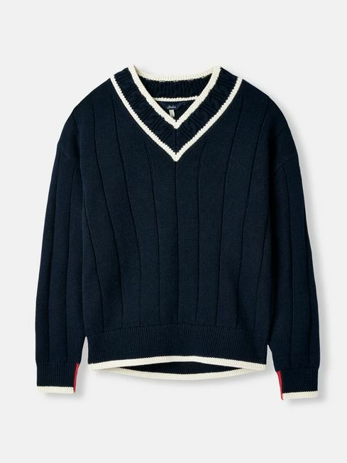 Navy Blue V-Neck Cricket Jumper 9 Navy Blue V-Neck Cricket Jumper - Image 7