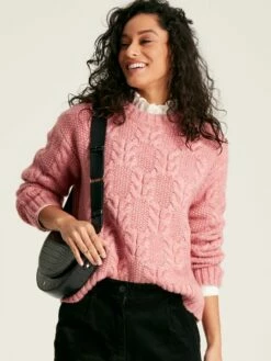 Pink Cable Knit Jumper