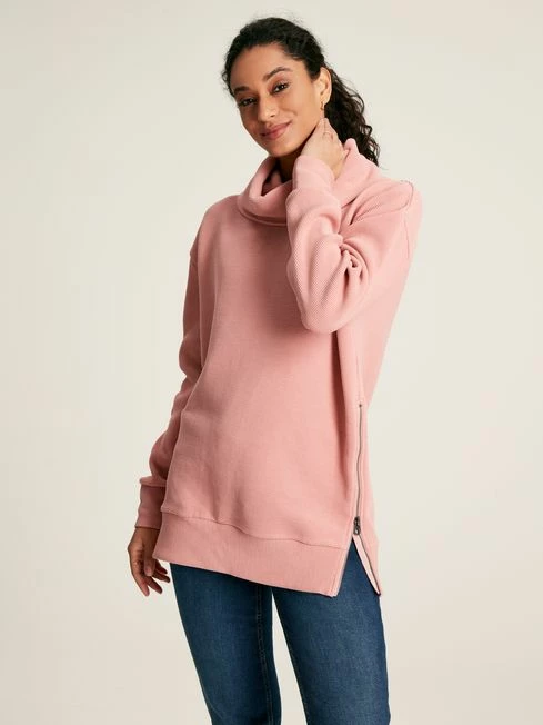 Pink Ottoman Cowl Neck Sweatshirt 3 Pink Ottoman Cowl Neck Sweatshirt