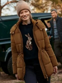 Rust Brown Showerproof Padded Coat