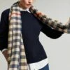 Natural Check Checked Brushed Scarf