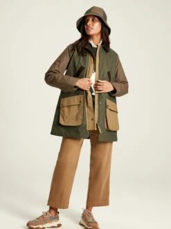 Brown/Khaki Showerproof Quilted Wax Jacket -UK Clothing Sales 2024 718273s5