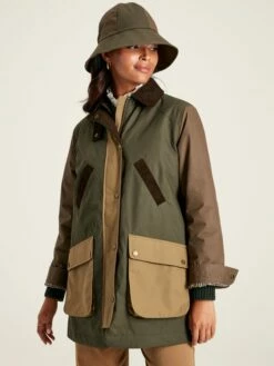 Brown/Khaki Showerproof Quilted Wax Jacket -UK Clothing Sales 2024 718273s7