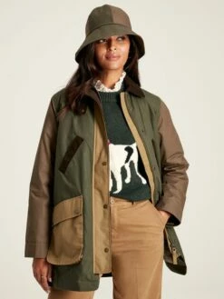 Brown/Khaki Showerproof Quilted Wax Jacket -UK Clothing Sales 2024 718273s8