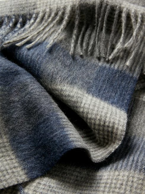 Blue Wool Scarf 7 Blue Wool Scarf - Image 5