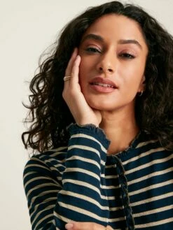 Navy Striped Top With Frilled Detailing 12 Navy Striped Top With Frilled Detailing -UK Clothing Sales 2024 784191s5