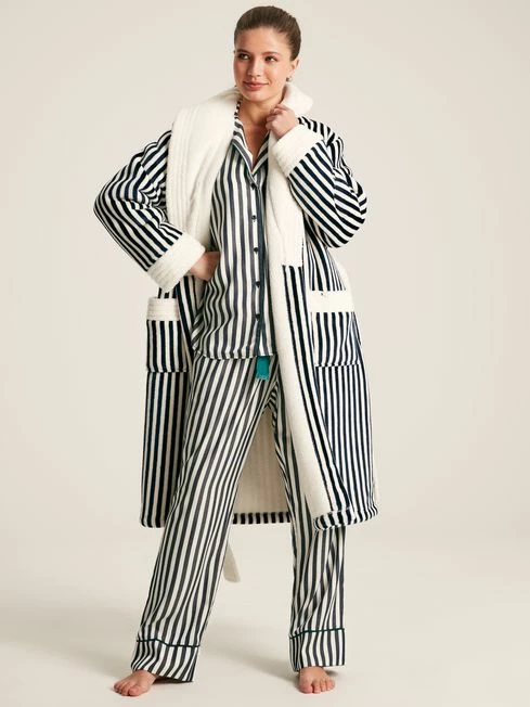 Navy Stripe Dressing Gown 3 Navy Stripe Dressing Gown