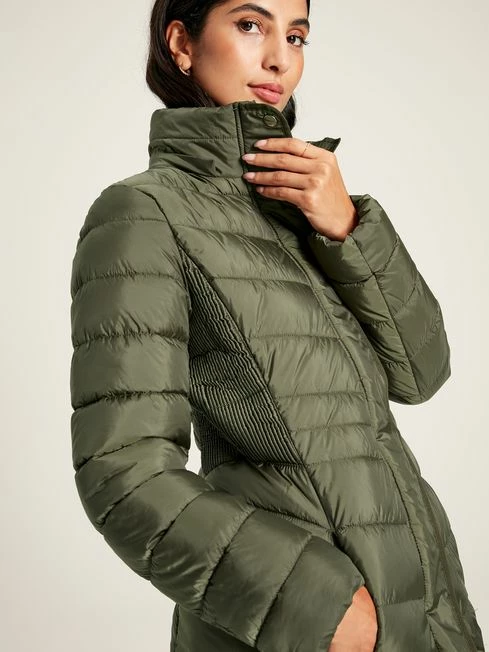 Khaki Green Showerproof Long Padded Coat 7 Khaki Green Showerproof Long Padded Coat - Image 5