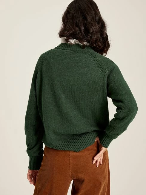 Dark Green Intarsia Knit Jumper 4 Dark Green Intarsia Knit Jumper - Image 2