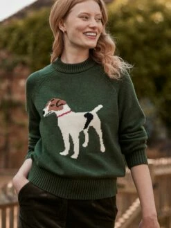 Dark Green Intarsia Knit Jumper 12 Dark Green Intarsia Knit Jumper -UK Clothing Sales 2024 824 520s5