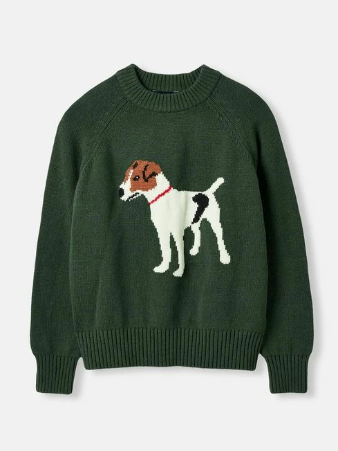 Dark Green Intarsia Knit Jumper 8 Dark Green Intarsia Knit Jumper - Image 6