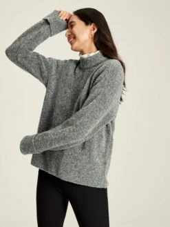 Grey Bouclé Knit Jumper